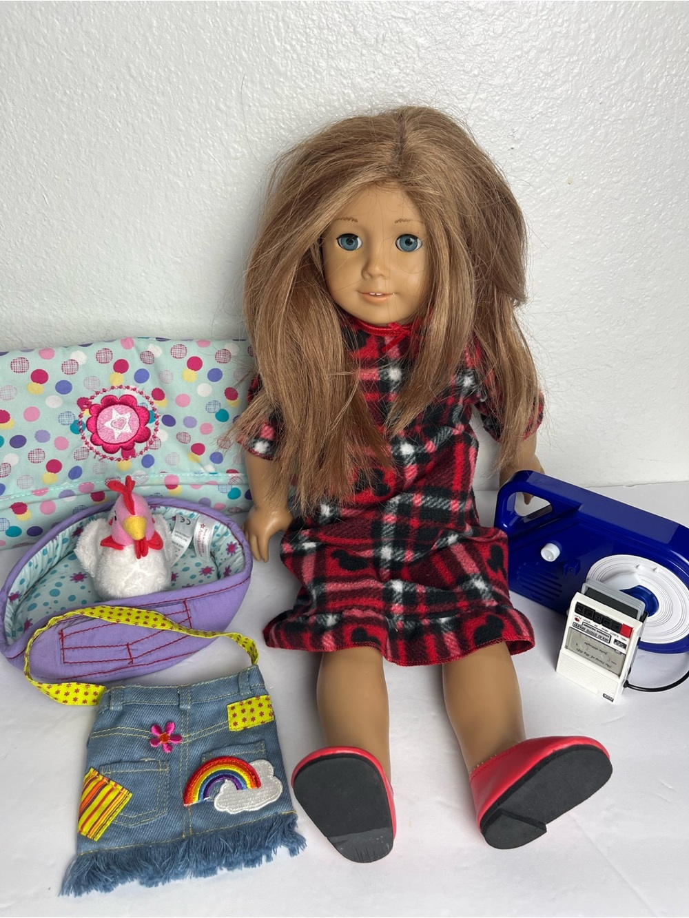 American Girl Bundle Cassette Tape Doggy Bed Purse